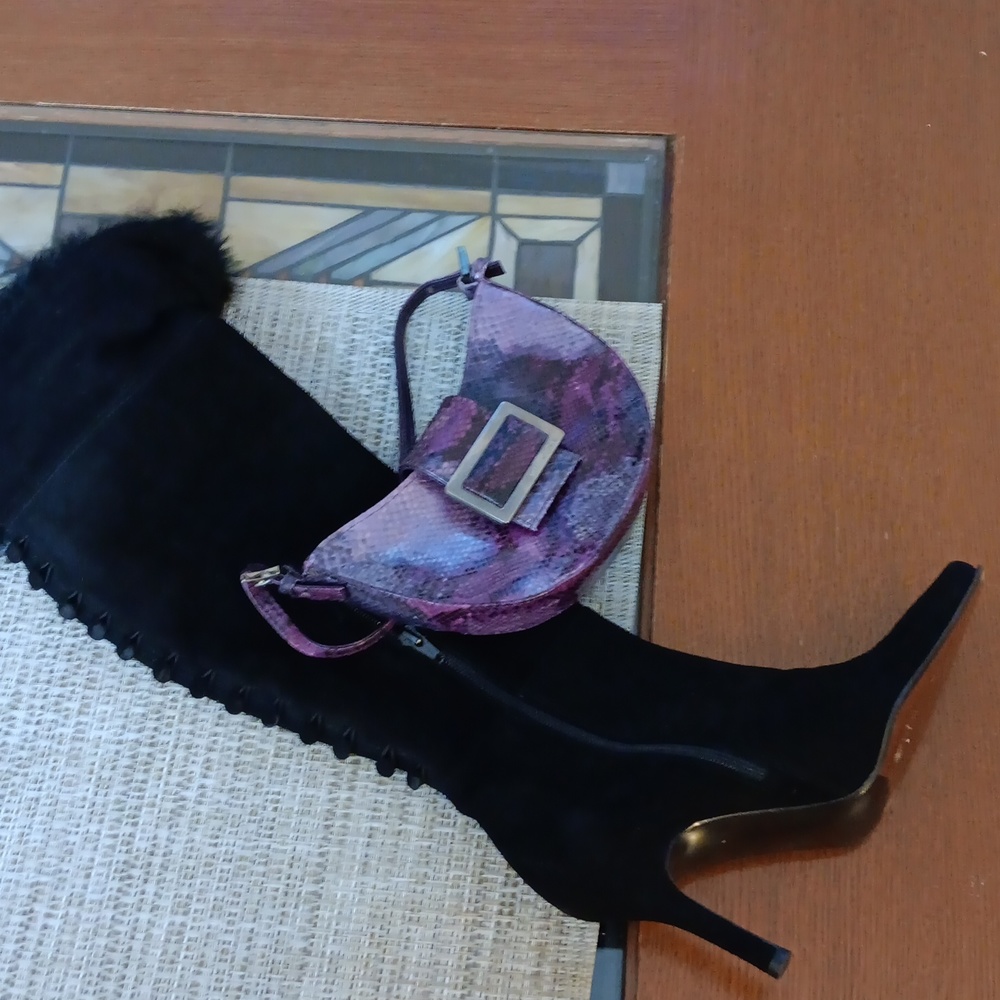 Stuart Weitzman.Rare magnificent over the knee boot,5.5 Weitzman black suade - Picture 3 of 7